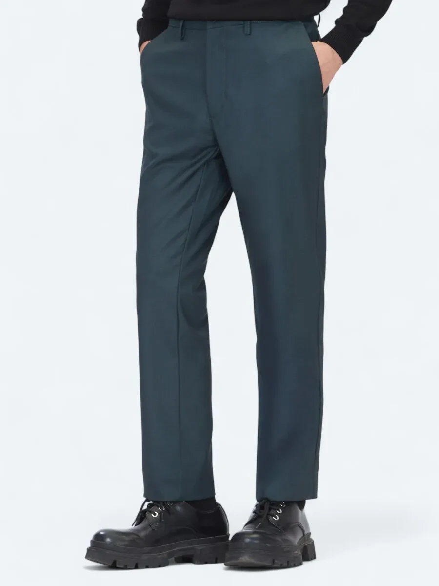 Haki Düz Dokuma Regular Fit Casual Pantolon - 2