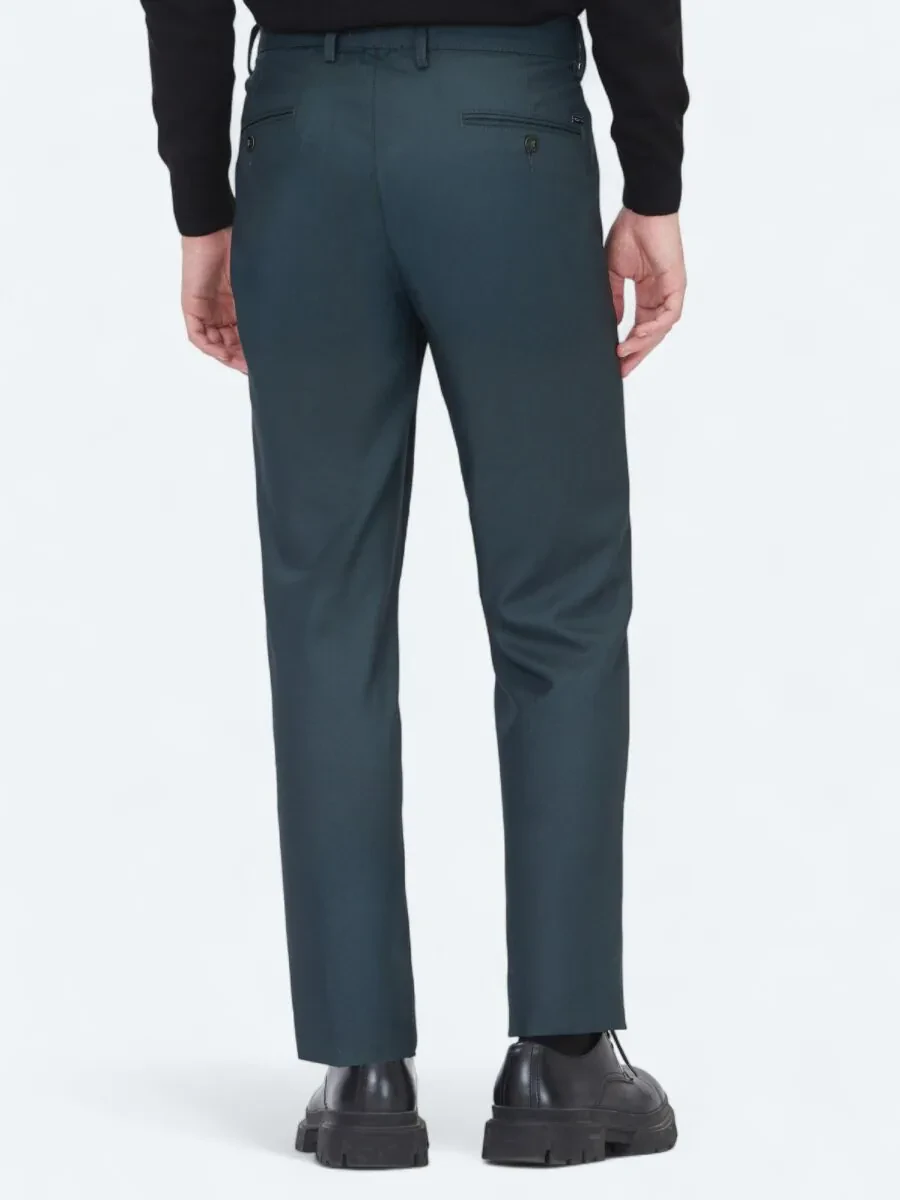 Haki Düz Dokuma Regular Fit Casual Pantolon - 4