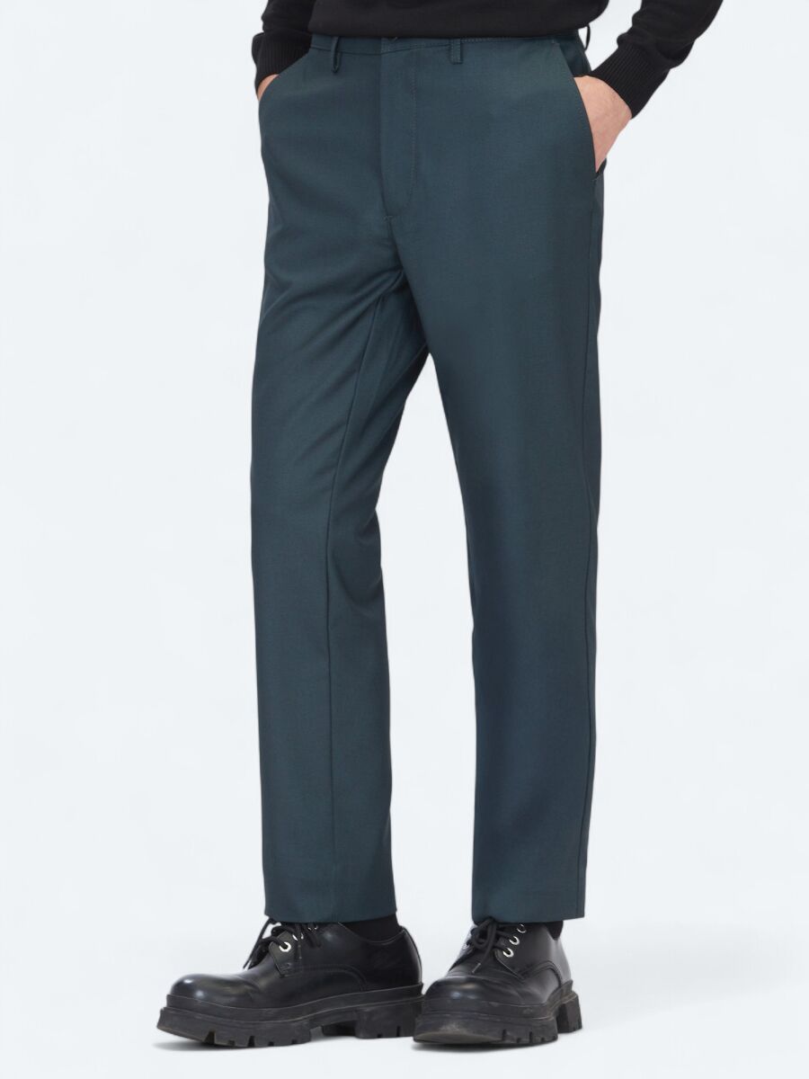 Haki Düz Dokuma Regular Fit Casual Pantolon - 2