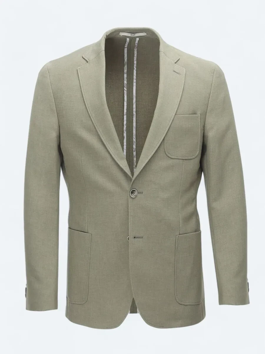 Haki Düz Modern Fit Ceket - 7