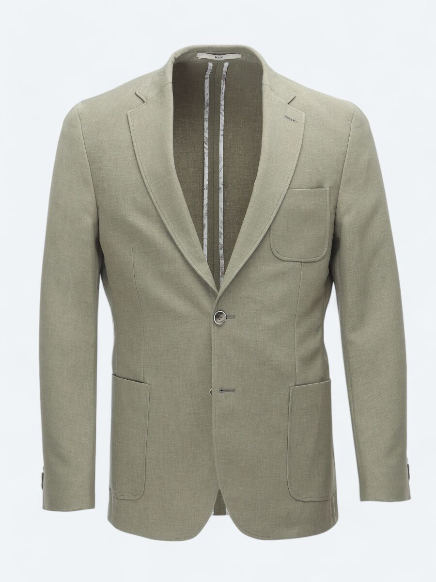 Haki Düz Modern Fit Ceket - 7