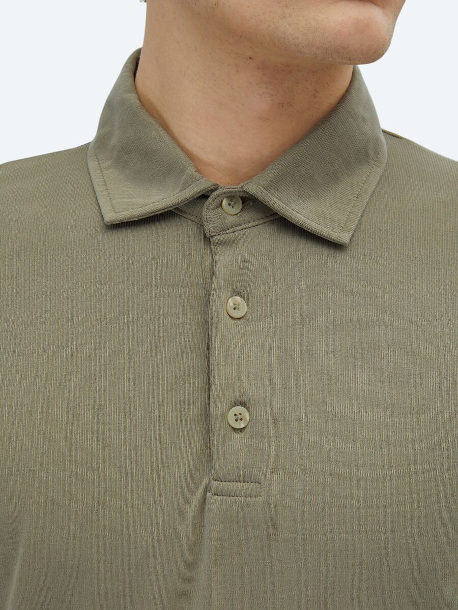 Haki Düz Polo Yaka T-Shirt - 4