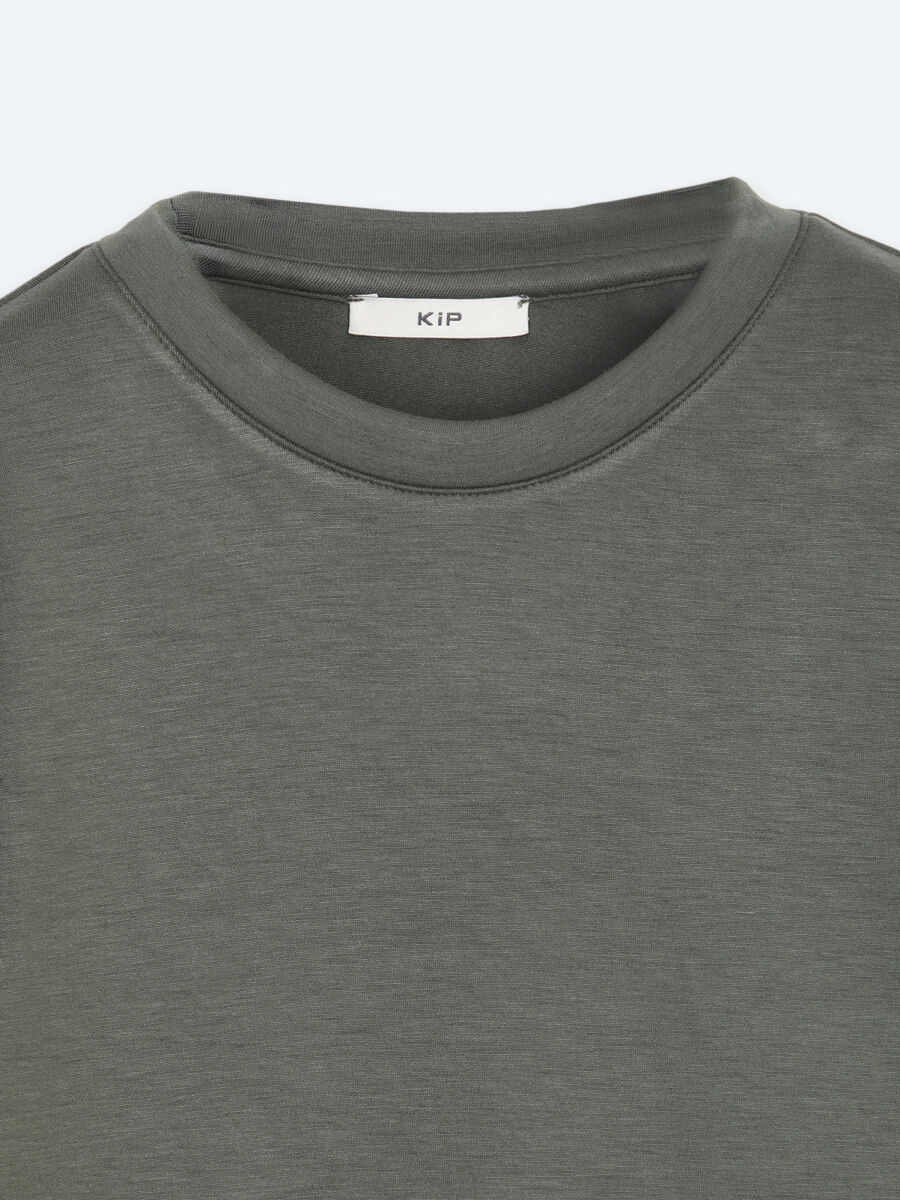 Haki Düz Sweatshırt - 8