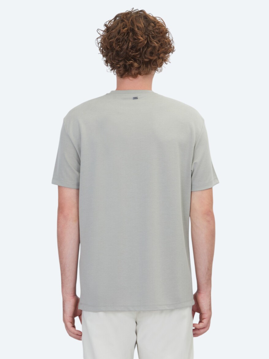 Haki Düz T-Shirt - 4