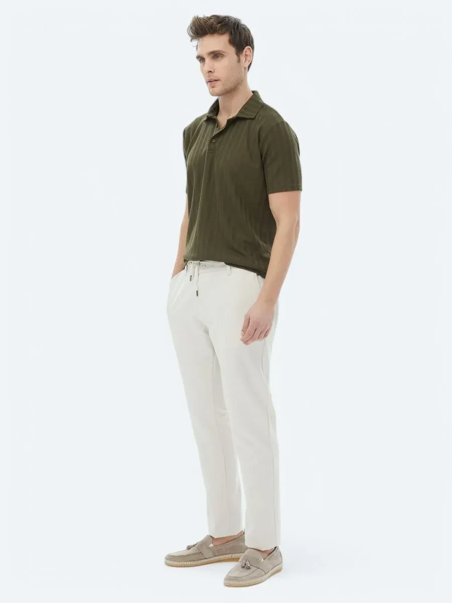 Haki Jakarlı Polo Yaka T-Shirt - 6