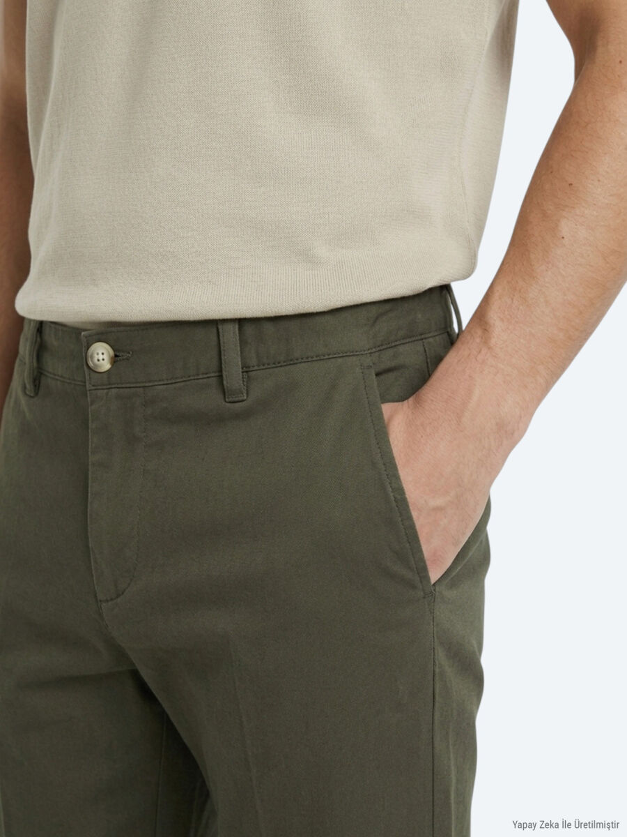 Haki Kumaş Jogging Fit Casual Pantolon - 4