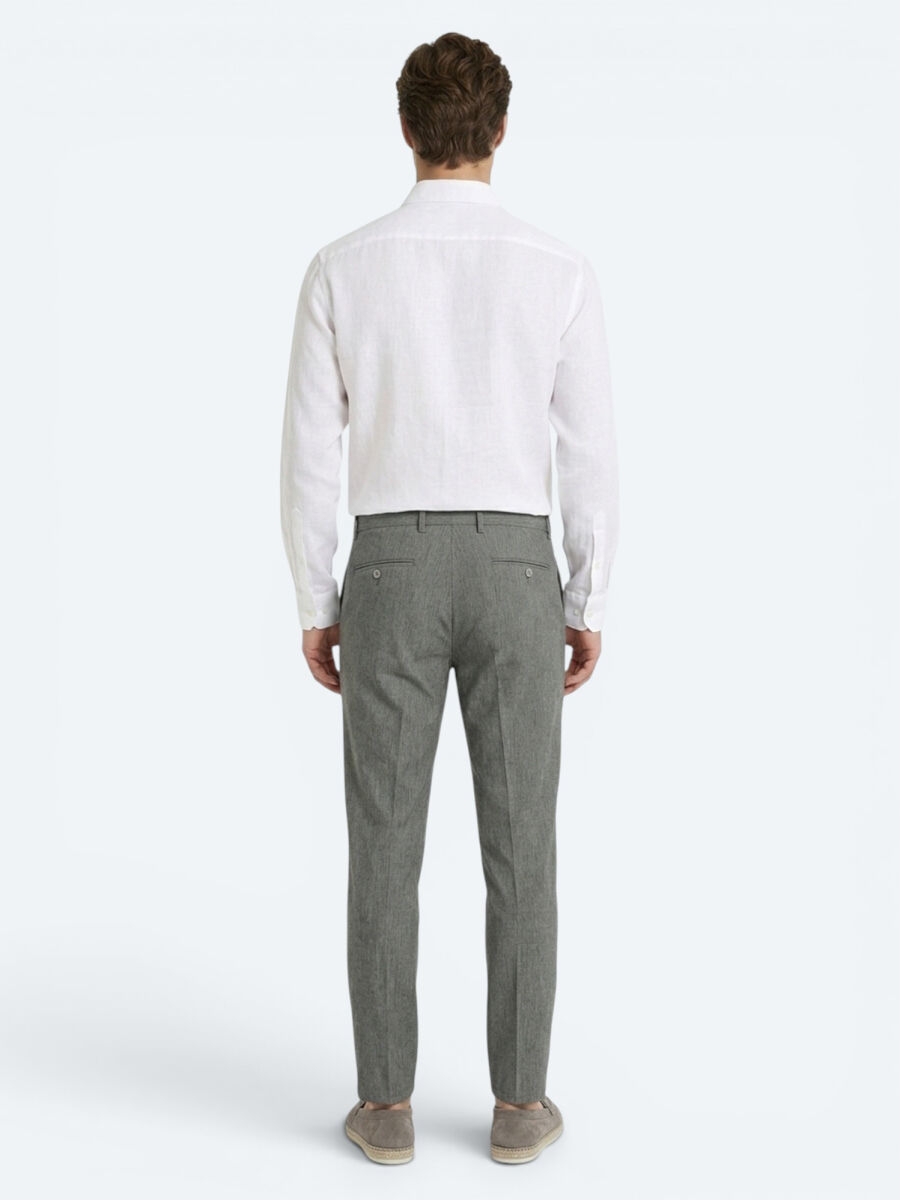 Haki Kumaş Relaxed Fit Casual Keten Karışımlı Pantolon - 5
