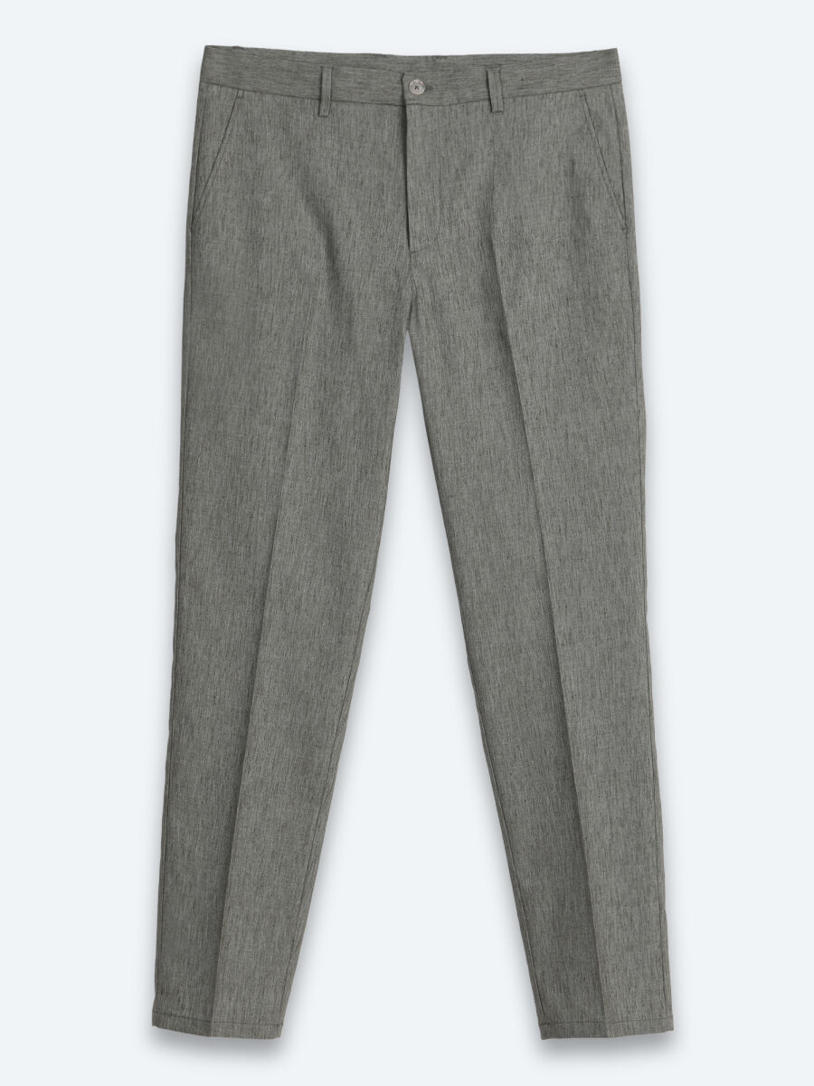 Haki Kumaş Relaxed Fit Casual Keten Karışımlı Pantolon - 6