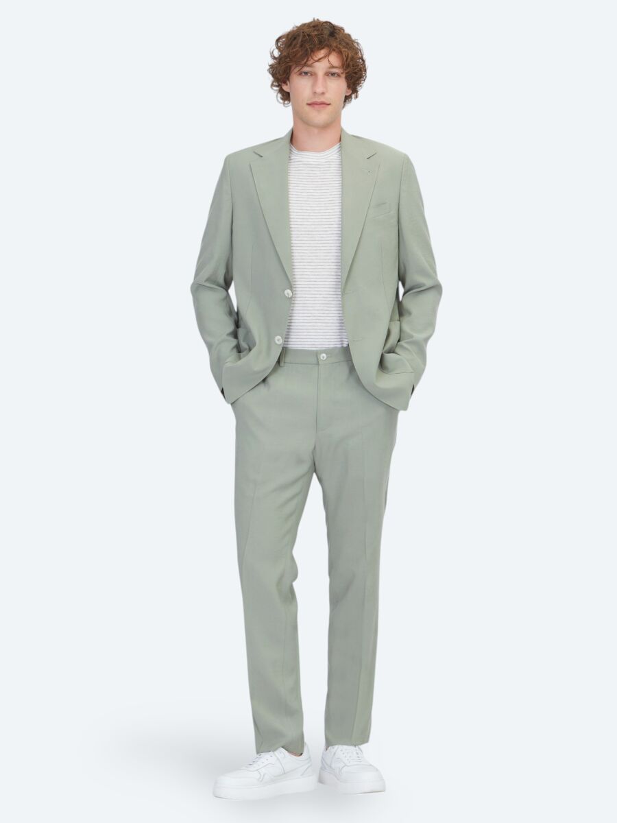 Haki Modern Fit Takım Elbise - 2