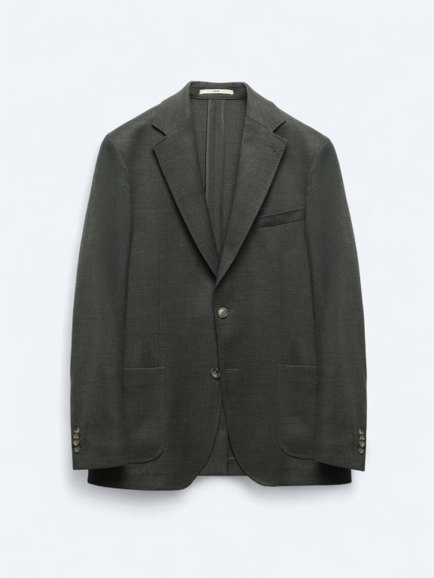 Haki Modern Fit Yün Karışımlı Ceket - 6