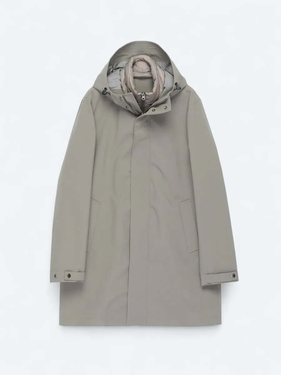 Haki Oversize Fit Kruvaze Yaka Casual Dokuma Pardesü - 9