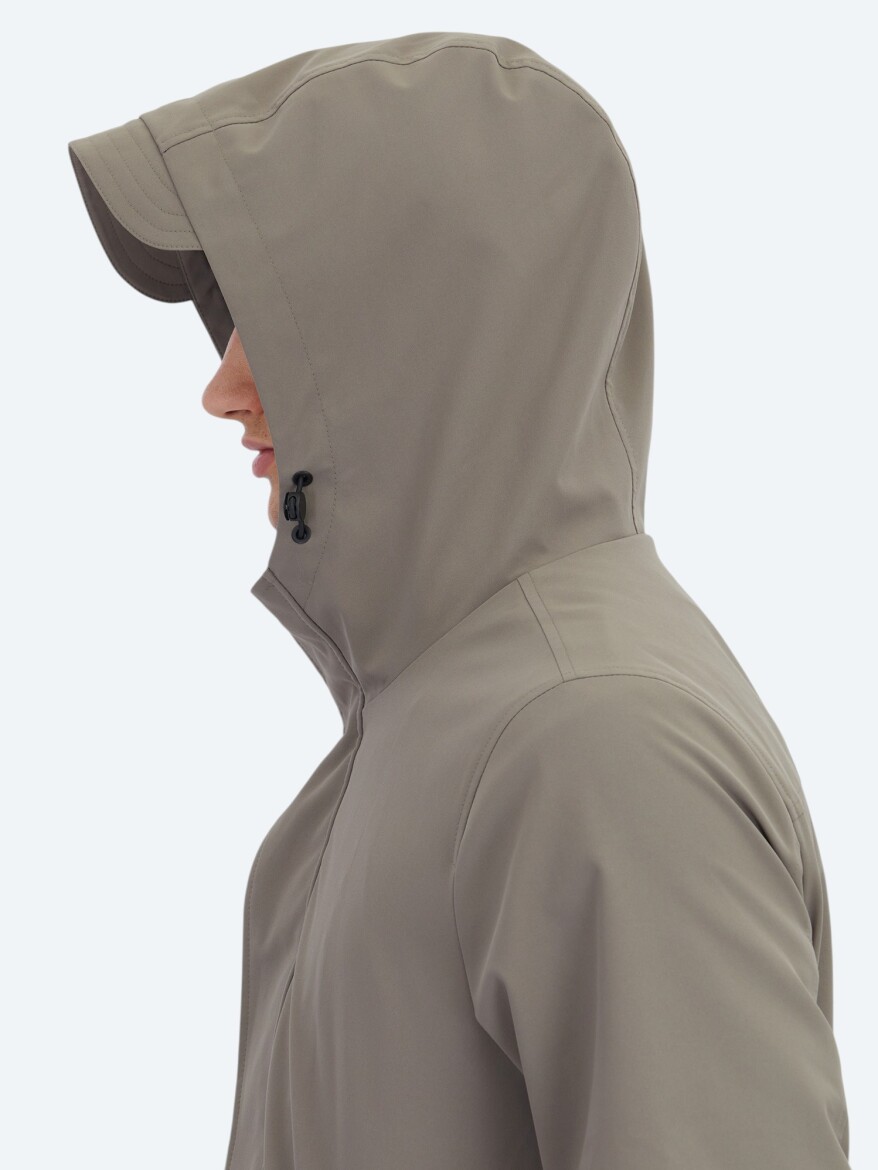 Haki Oversize Fit Kruvaze Yaka Casual Dokuma Pardösü - 6