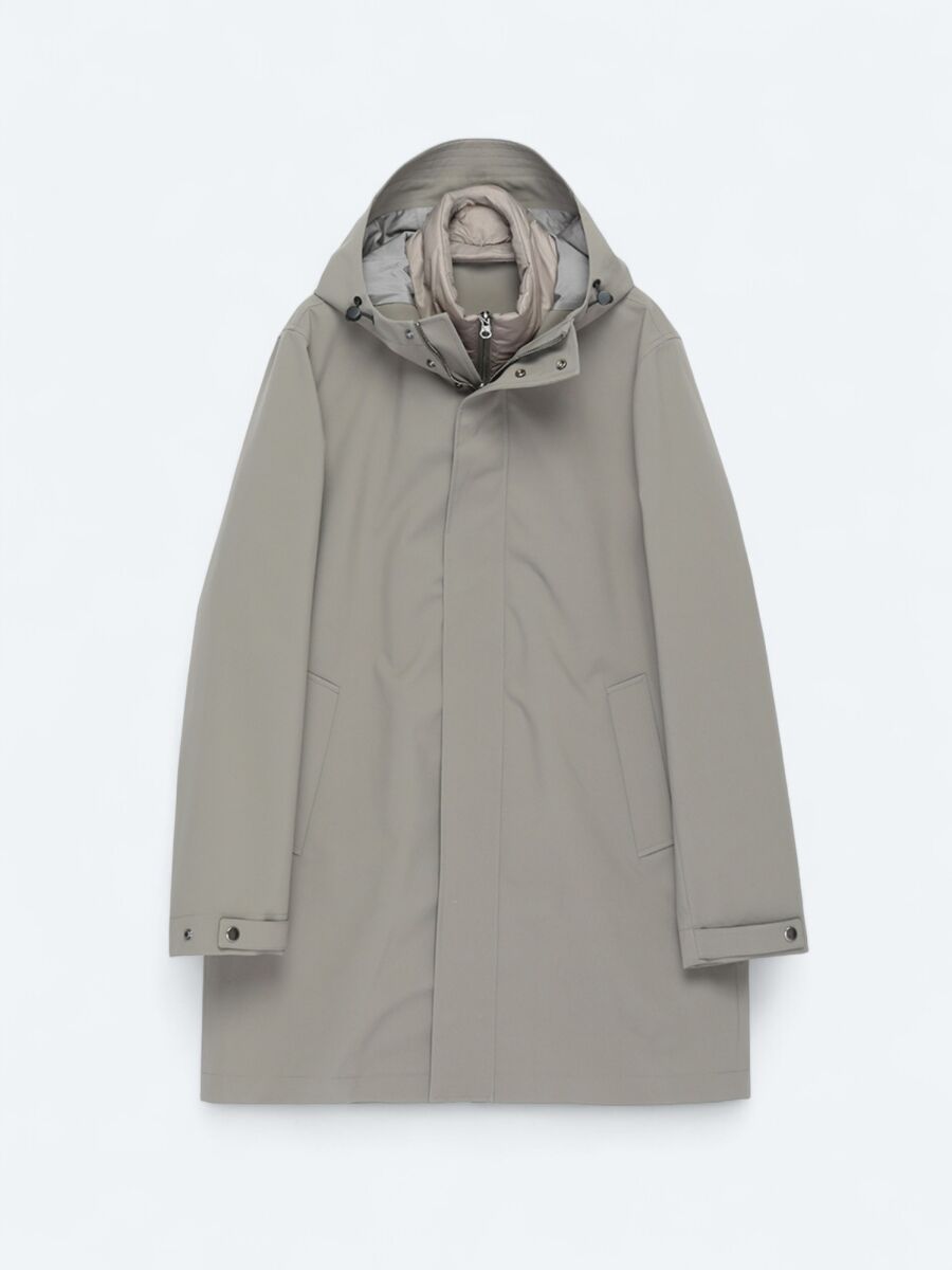 Haki Oversize Fit Kruvaze Yaka Casual Dokuma Pardösü - 9