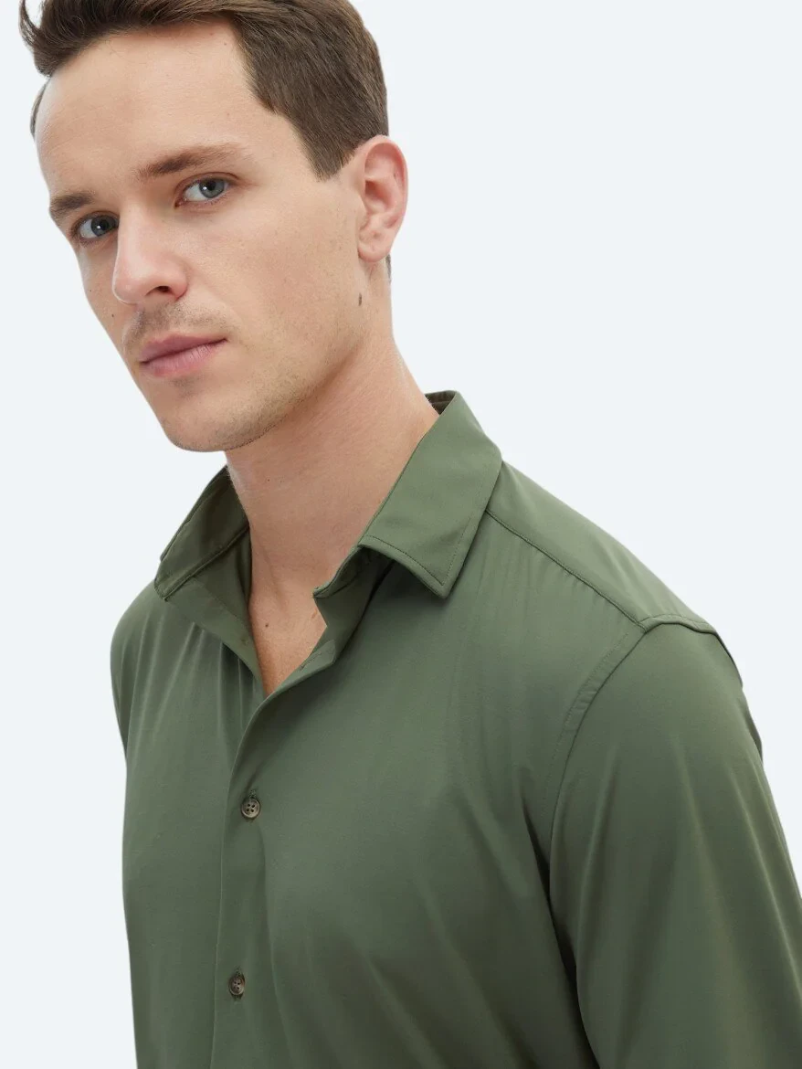Haki Regular Fit Casual Gömlek - 4