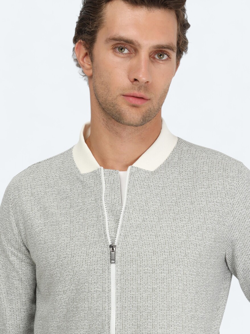 Haki Regular Fit Casual Örme Mont - 4