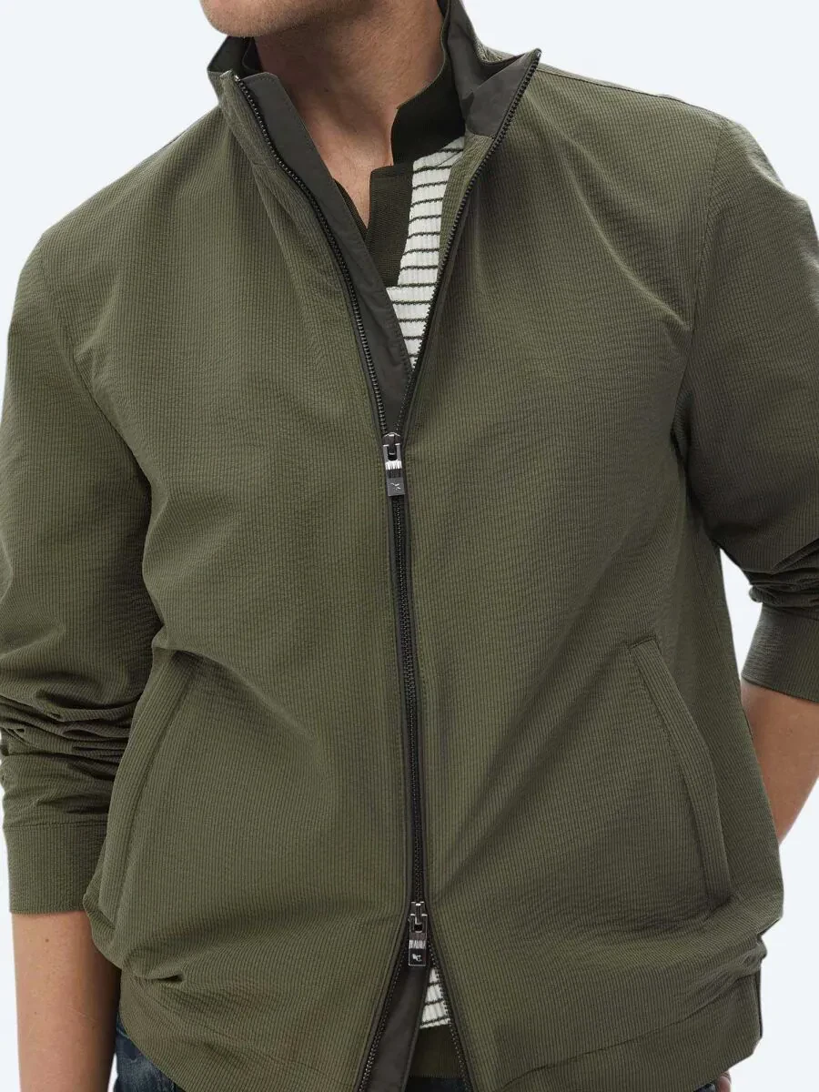 Haki Regular Fit Dik Yaka Casual Dokuma Mont - 3