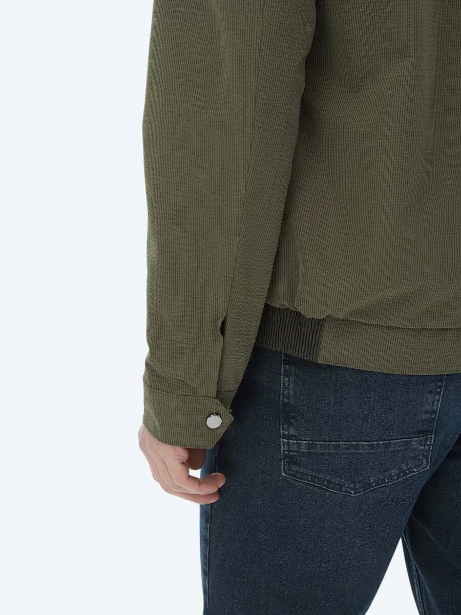 Haki Regular Fit Dik Yaka Casual Dokuma Mont - 13