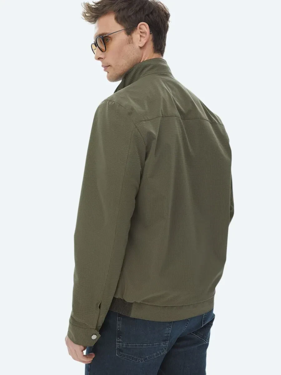 Haki Regular Fit Dik Yaka Casual Dokuma Mont - 15