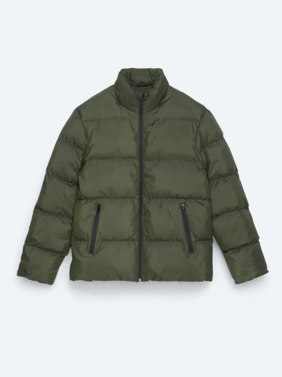 Haki Regular Fit Dik Yaka Casual Dokuma Mont - 1