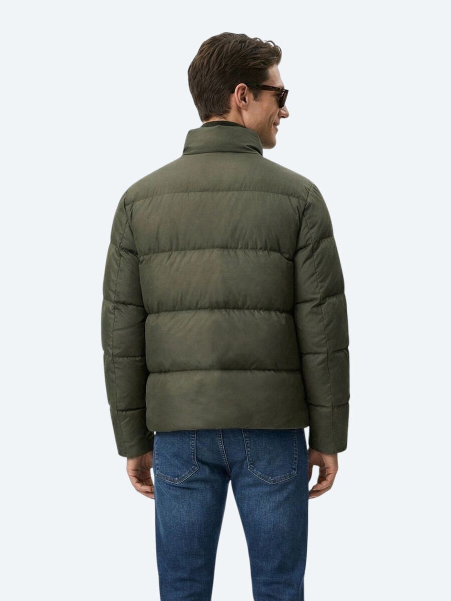 Haki Regular Fit Dik Yaka Casual Dokuma Mont - 5