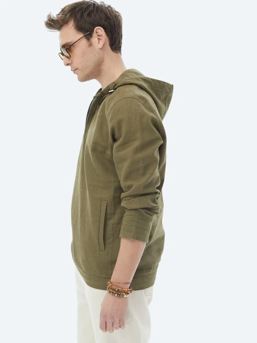 Haki Regular Fit Dokuma Overshırt - 6
