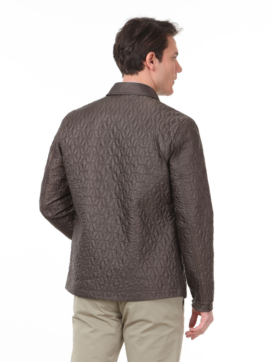 Haki Regular Fit Gömlek Yaka Casual Dokuma Mont - 4