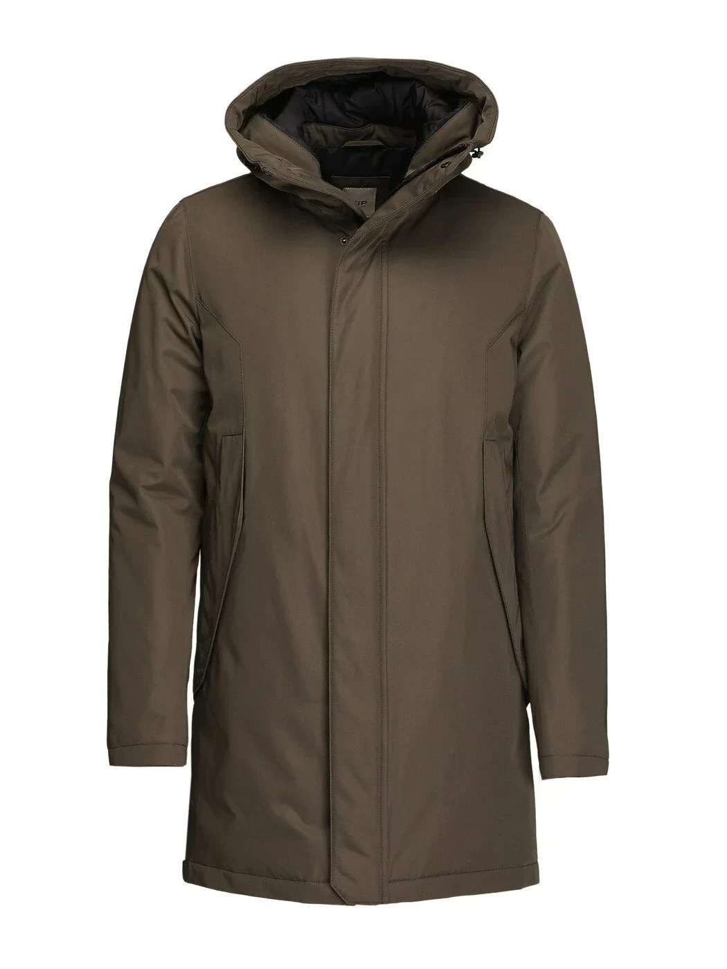 Haki Regular Fit Kapüşonlu Casual Dokuma Kaban - 7