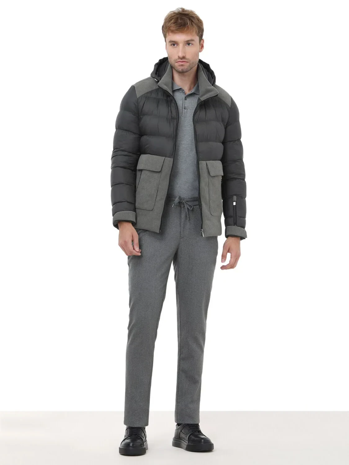 Haki Regular Fit Kapüşonlu Casual Dokuma Mont - 2