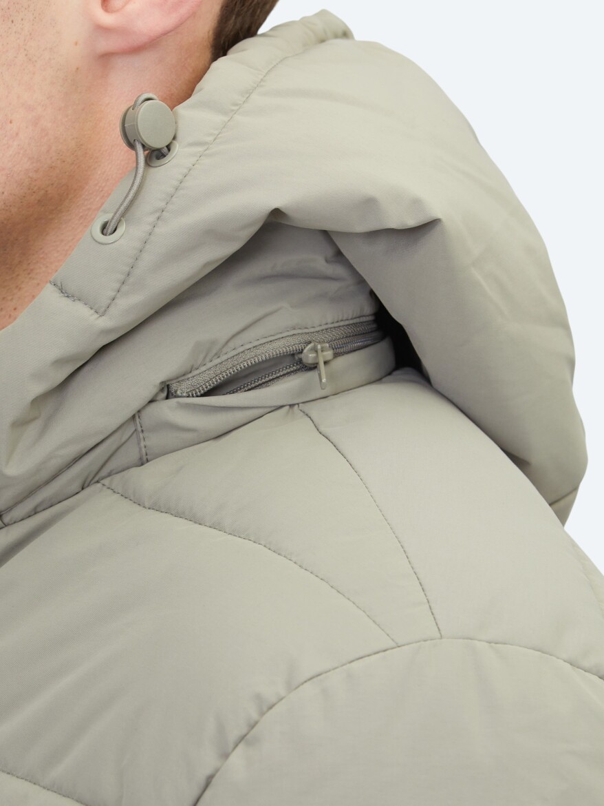 Haki Regular Fit Kapüşonlu Casual Dokuma Mont - 4