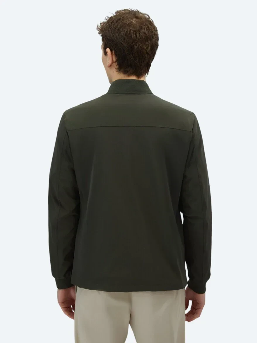 Haki Regular Fit Micro Jel Elyaflı Spor Ceket - 8