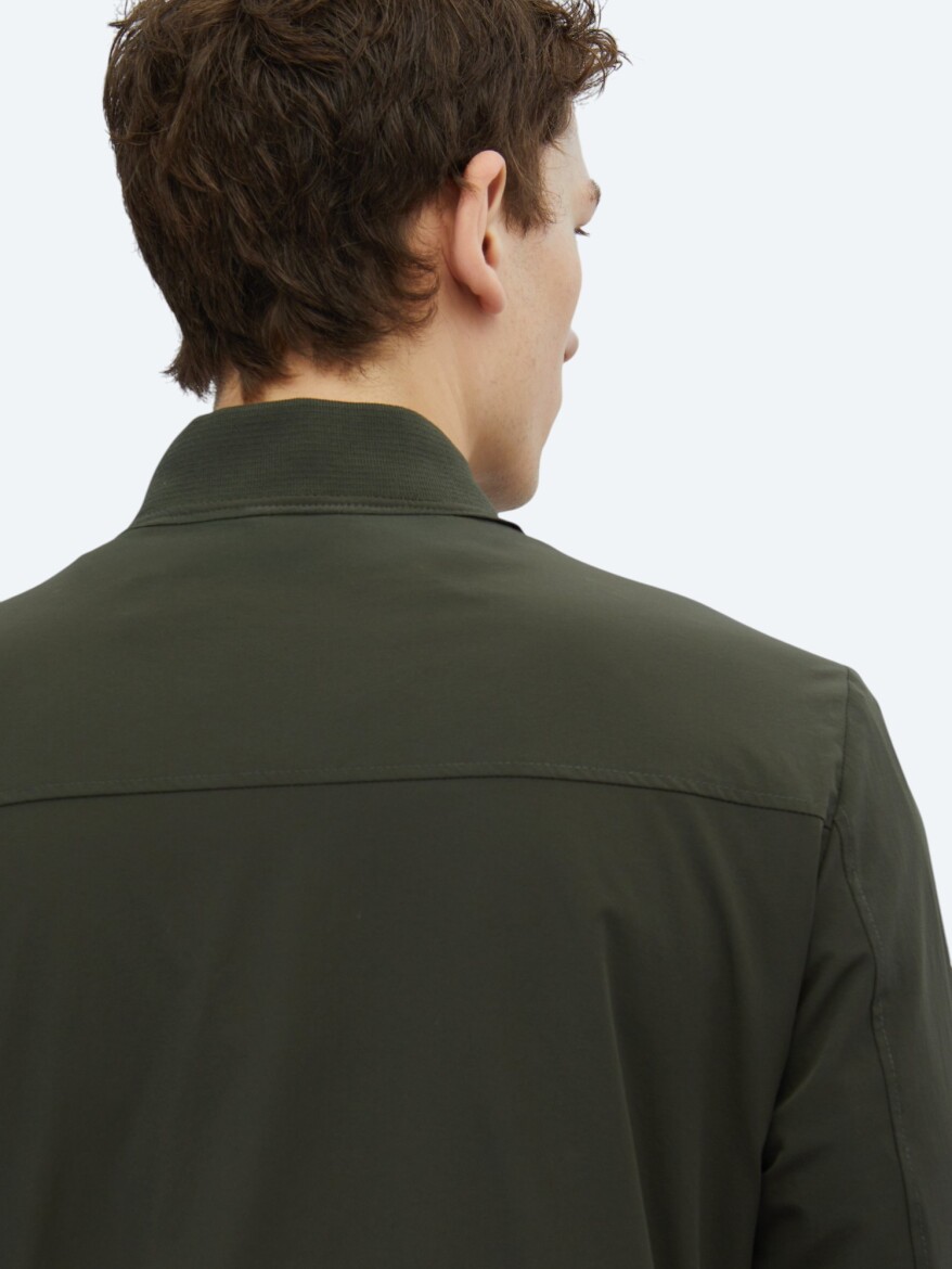 Haki Regular Fit Micro Jel Elyaflı Spor Ceket - 7