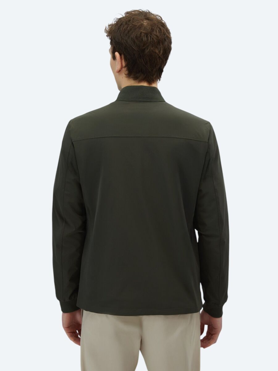 Haki Regular Fit Micro Jel Elyaflı Spor Ceket - 8