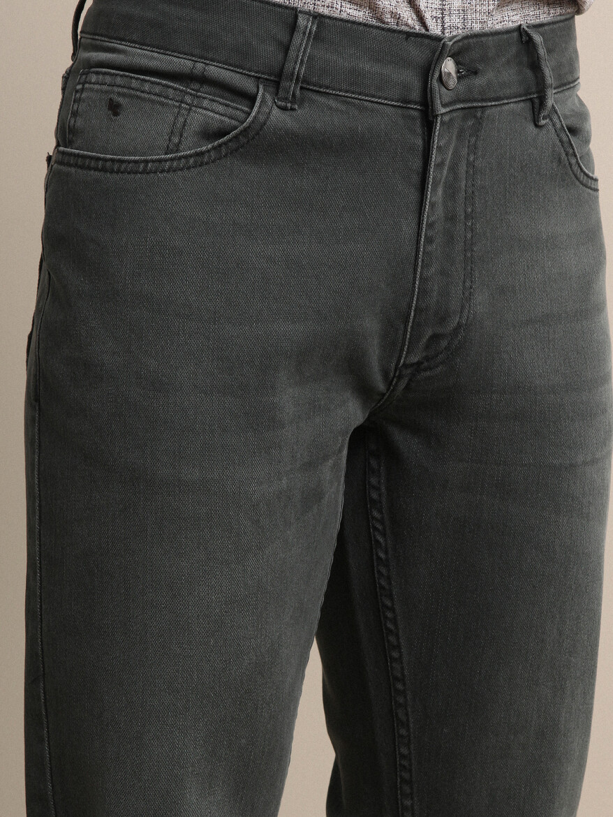 Haki Slim Fit Denim Pamuk Karışımlı Pantolon - 1