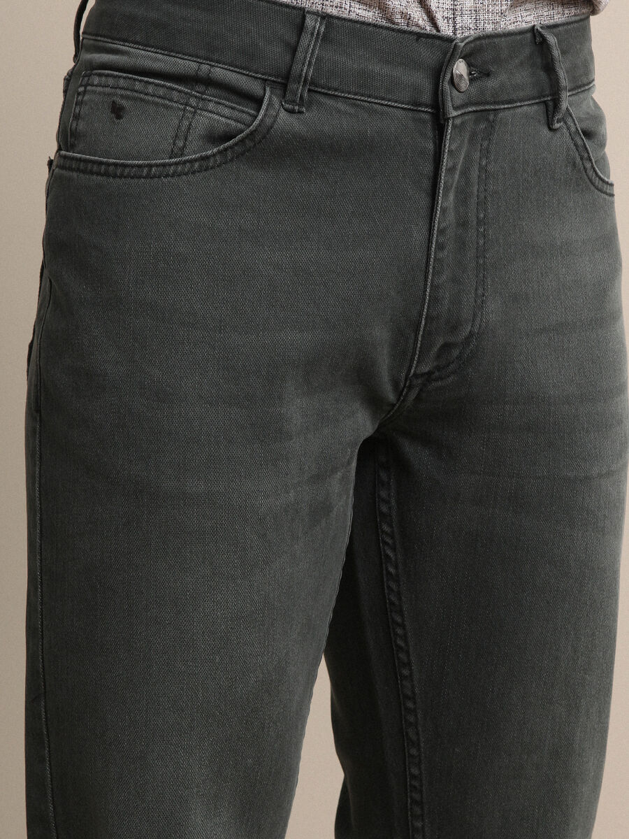 Haki Slim Fit Denim Pamuk Karışımlı Pantolon - 1
