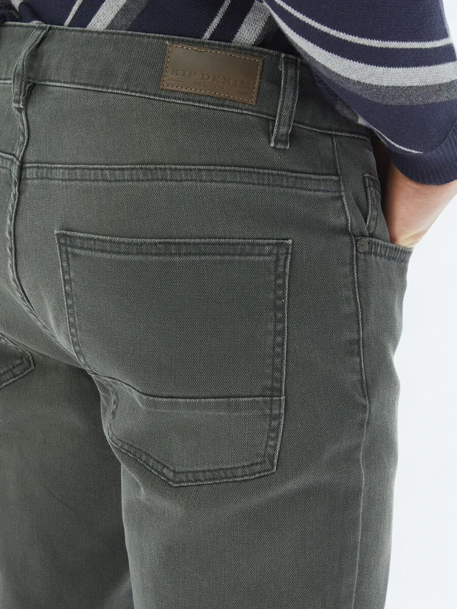 Haki Slim Fit Denim Pamuk Karışımlı Pantolon - 4
