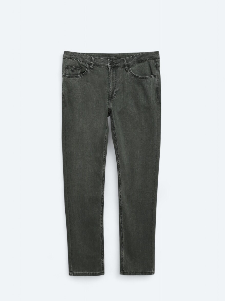 Haki Slim Fit Denim Pamuk Karışımlı Pantolon - 6