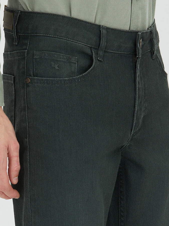 Haki Slim Fit Denim Pamuk Karışımlı Pantolon - 3