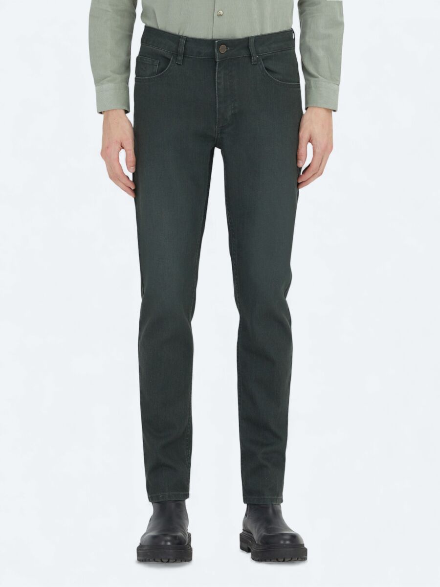 Haki Slim Fit Denim Pamuk Karışımlı Pantolon - 2