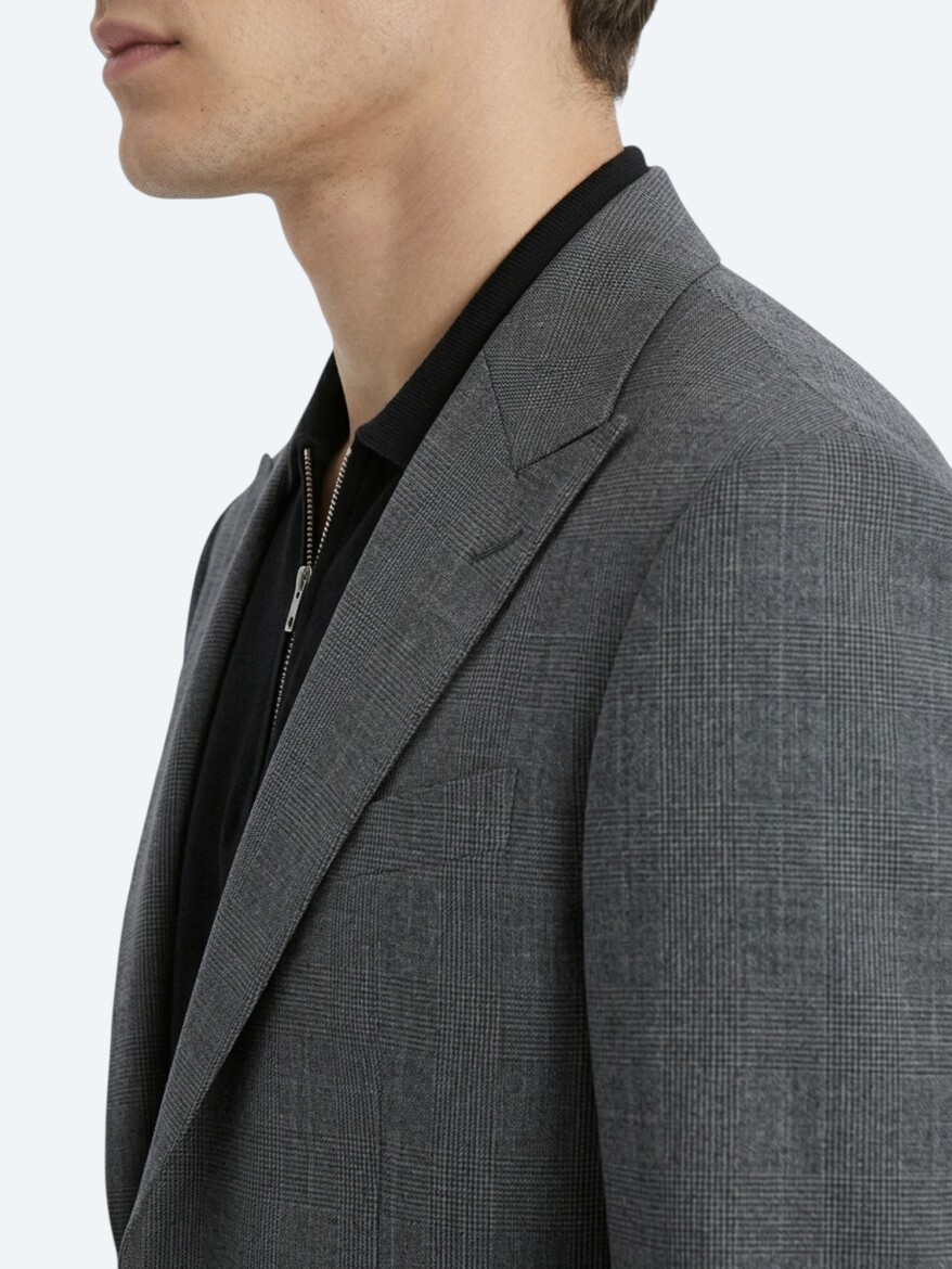 Hard Coal Checkered Modern Fit Wool Blended Suit - 4