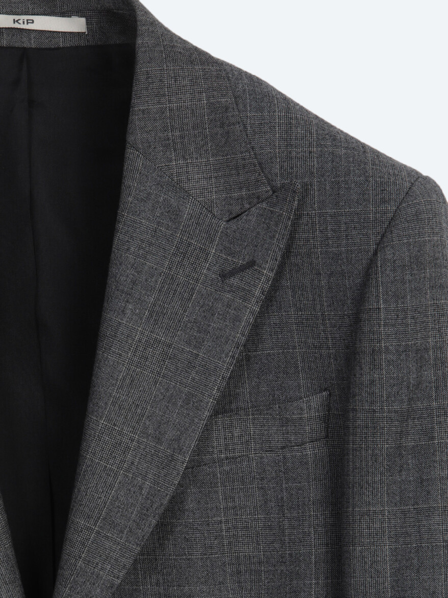 Hard Coal Checkered Modern Fit Wool Blended Suit - 8