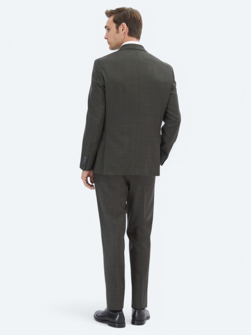 Hard Coal Checkered Slim Fit Wool Blended Suit - 5