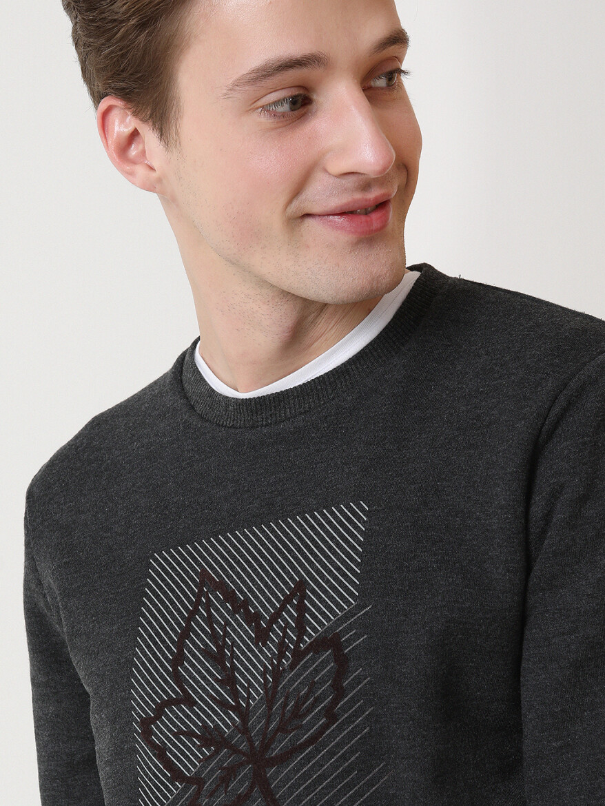 Hard Coal Crew Neck Printed Sweatshirt - 1