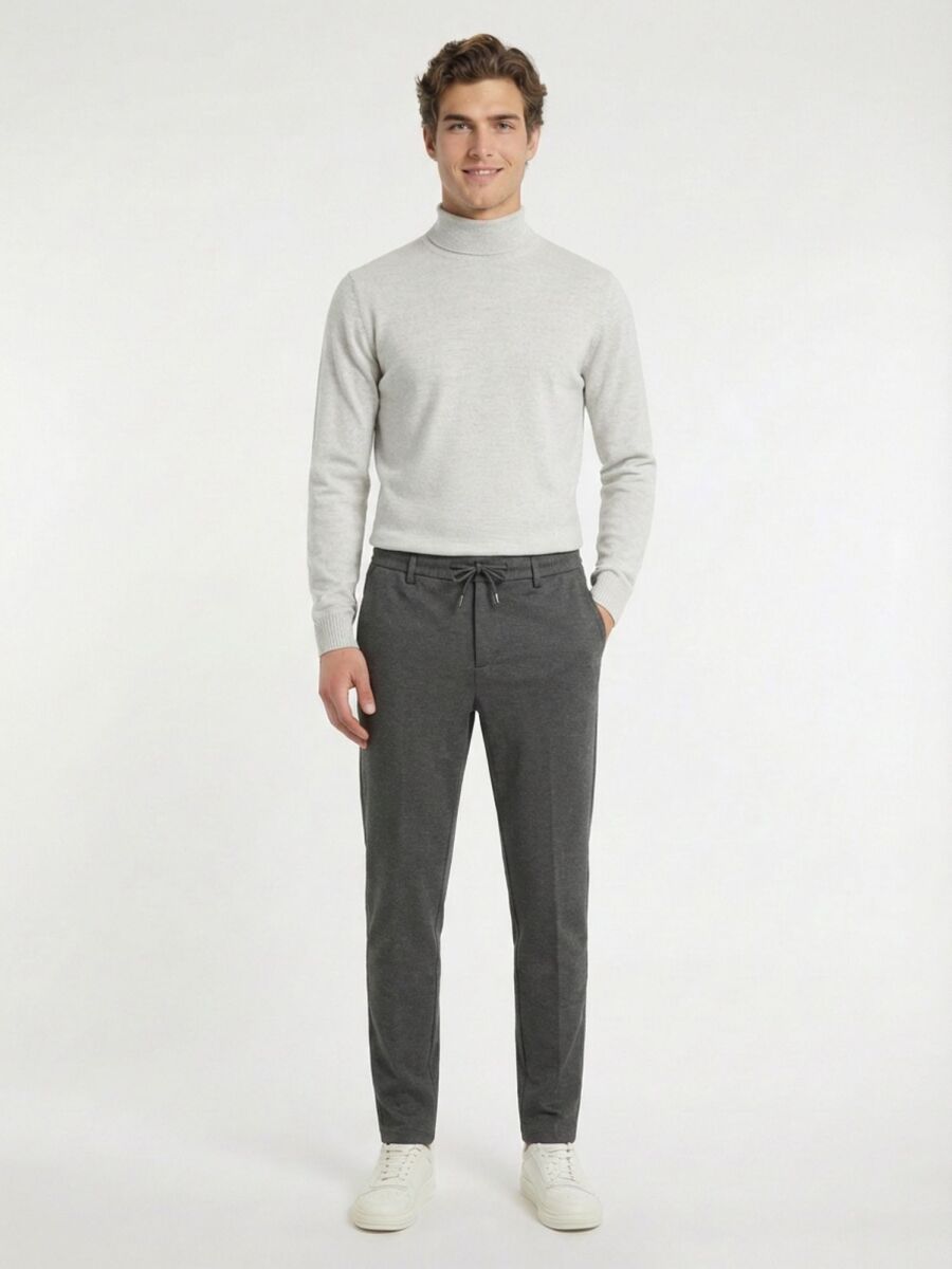 Hard Coal Knitting Jogging Fit Casual Trousers - 1