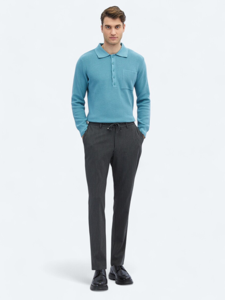 Hard Coal Knitting Jogging Fit Casual Trousers - 1