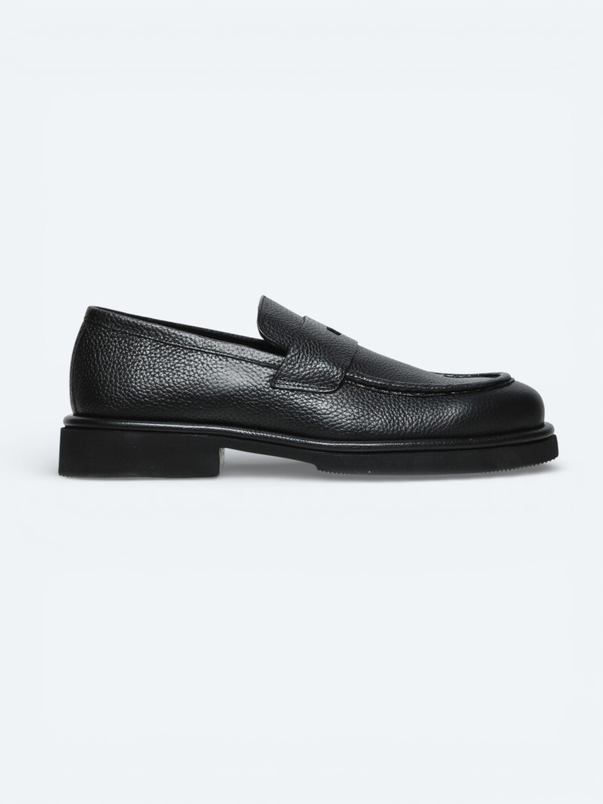 Hard Coal Leather Smart Casual Shoes - KİP