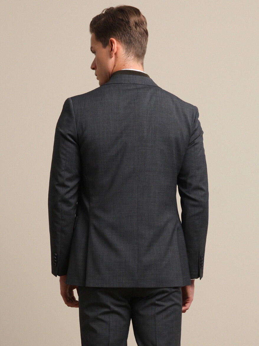 Hard Coal Micro Modern Fit Wool Blended Suit - 4