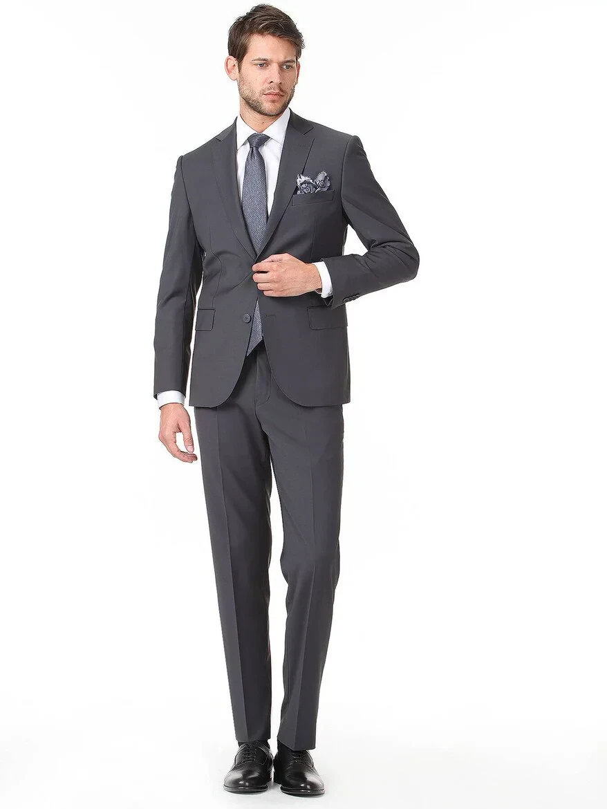 Hard Coal Modern Fit Wool Blended Suit - 3