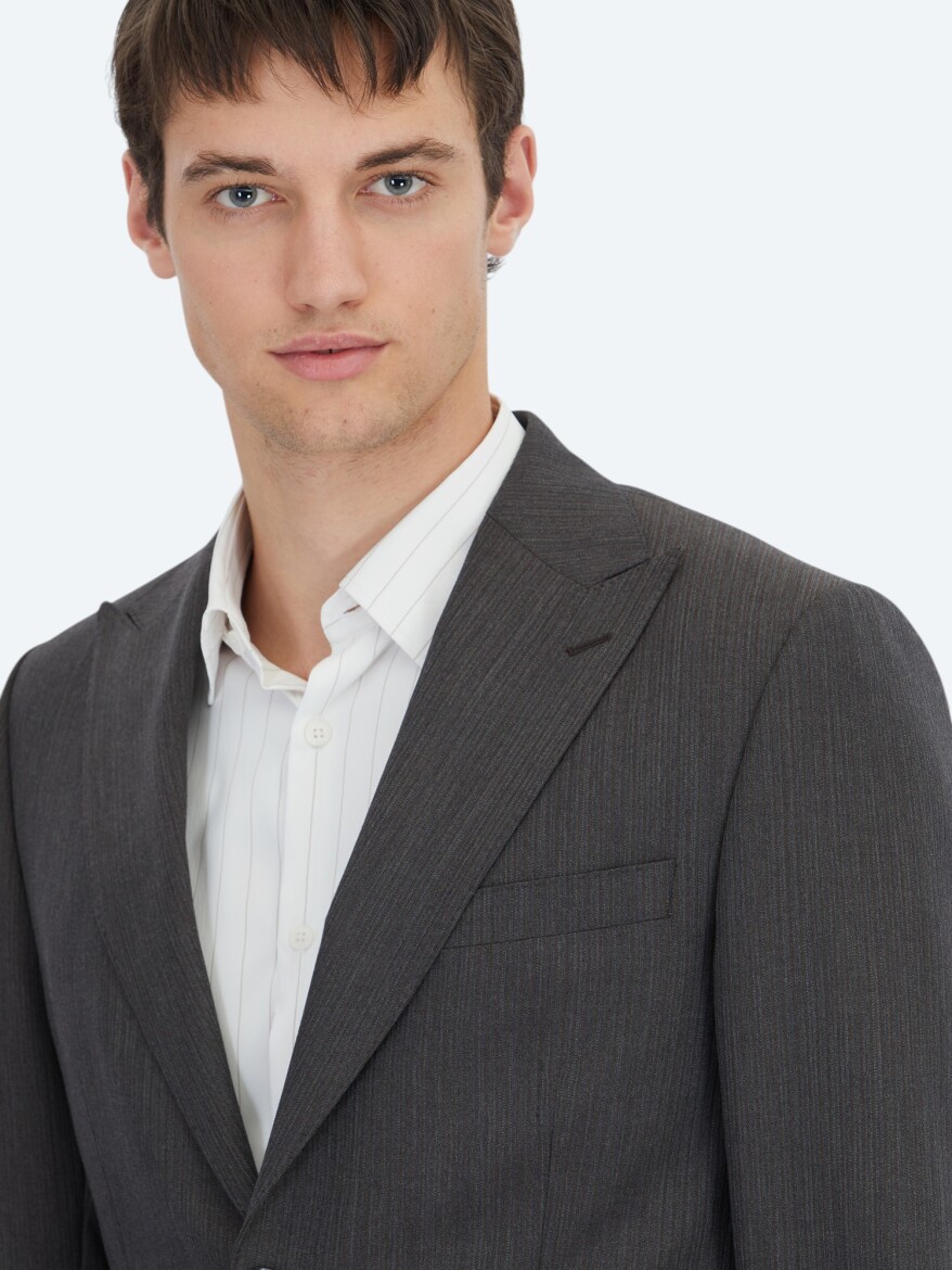 Hard Coal Modern Fit Wool Blended Suit - KİP