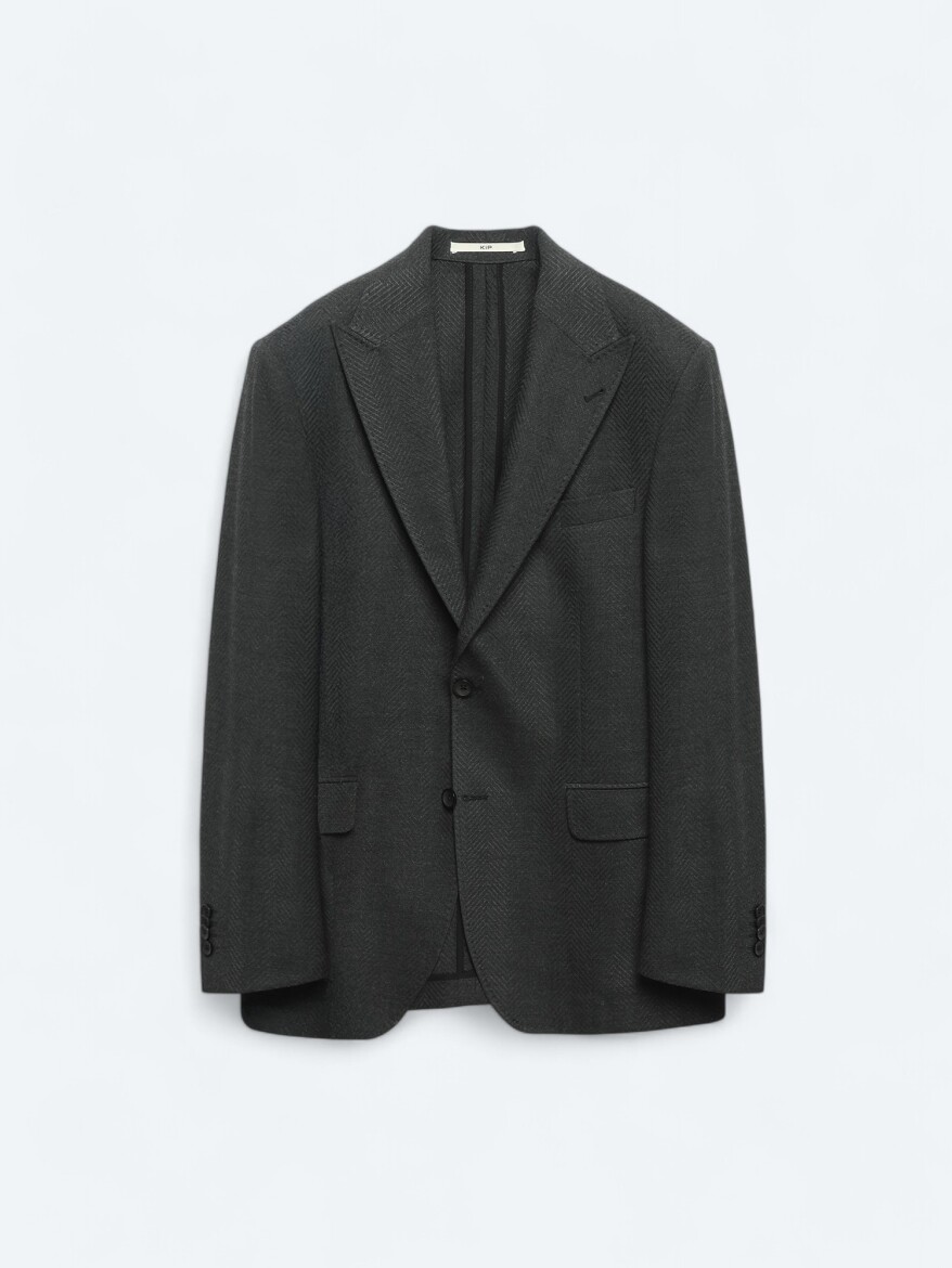 Hard Coal Patterned Modern Fit Recycled Jacket - 7