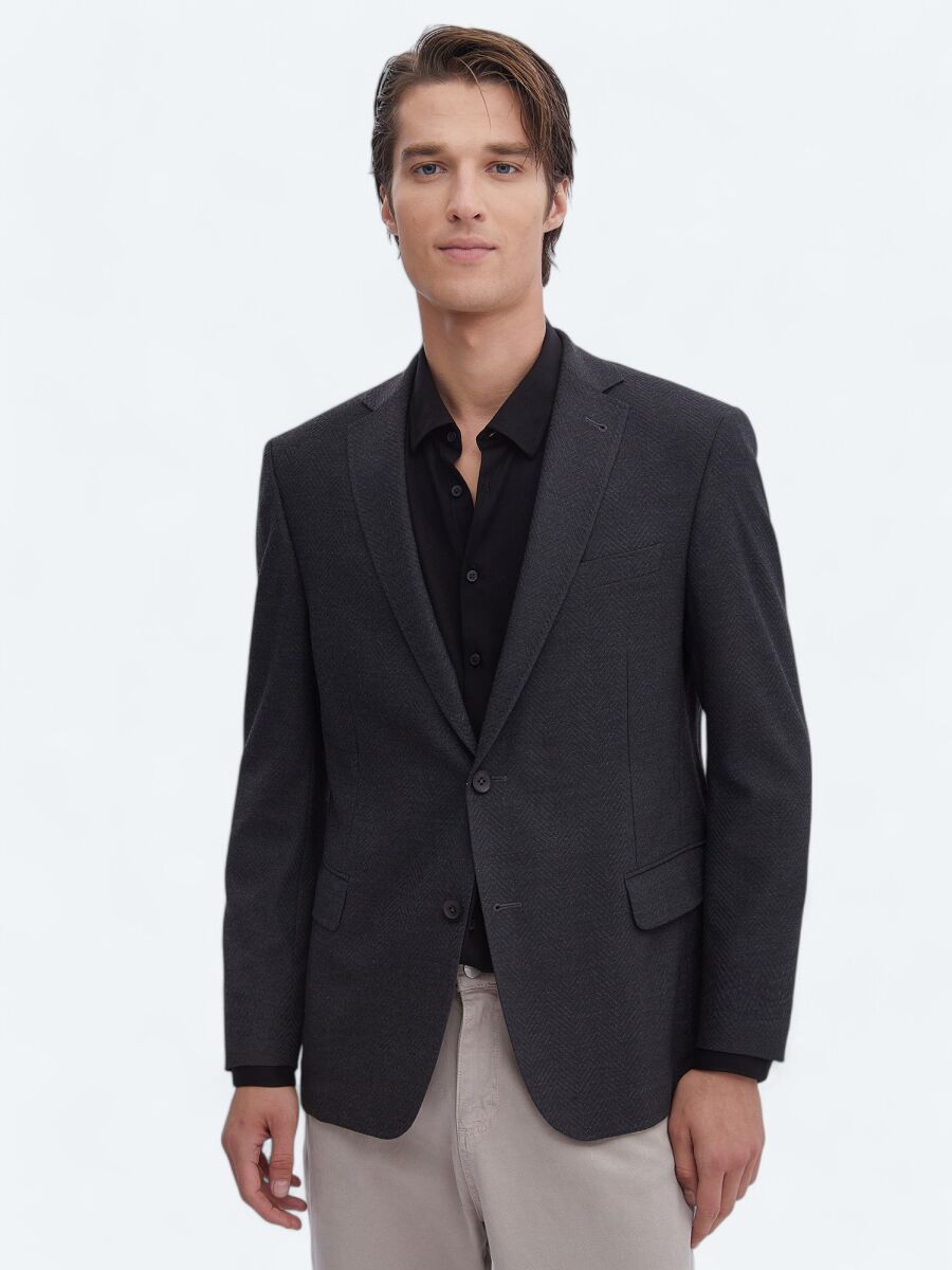 Hard Coal Patterned Regular Fit Recycled Jacket - 1